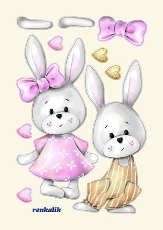 Sweet wood coniglietti Bunny e Becky