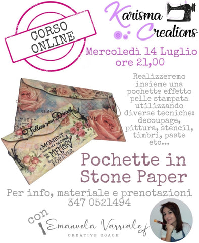 Corso online pochette in stone paper